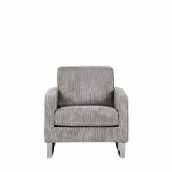 Beliani Fauteuils Fauteuil En Velours CÎtelé Gris