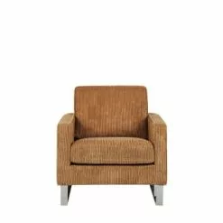 Beliani Fauteuils Fauteuil En Velours Côtelé Marron Clair