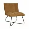 Pomax Fauteuils Fauteuil En Velours Côtelé Pieds Métal Camel