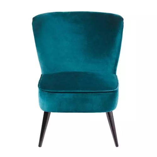 Maisons Du Monde Fauteuils Fauteuil En Velours De Coton Bleu Pétrole 2 Maisons Du Monde Fauteuils Fauteuil En Velours De Coton Bleu Pétrole – Image 2