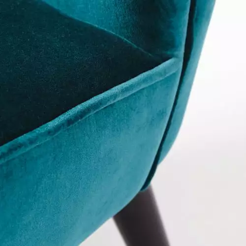 Maisons Du Monde Fauteuils Fauteuil En Velours De Coton Bleu Pétrole 4 Maisons Du Monde Fauteuils Fauteuil En Velours De Coton Bleu Pétrole – Image 4