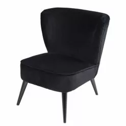 Maisons Du Monde Fauteuils Fauteuil En Velours De Coton Noir