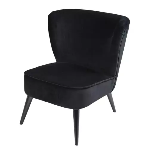 Maisons Du Monde Fauteuils Fauteuil En Velours De Coton Noir 1 Maisons Du Monde Fauteuils Fauteuil En Velours De Coton Noir