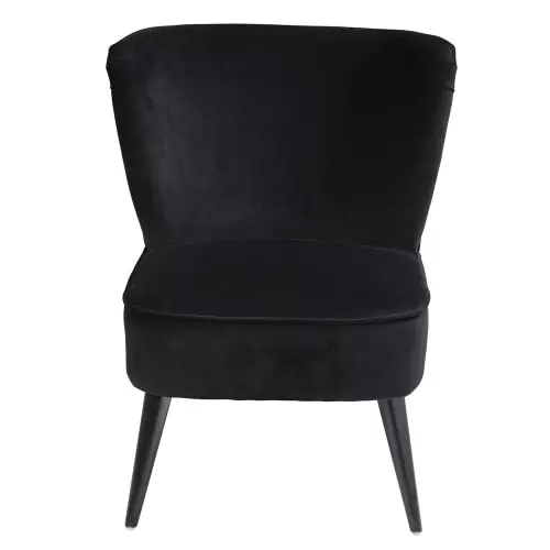 Maisons Du Monde Fauteuils Fauteuil En Velours De Coton Noir 2 Maisons Du Monde Fauteuils Fauteuil En Velours De Coton Noir – Image 2