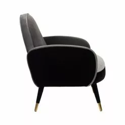 Zuiver Fauteuils Fauteuil En Velours Et Tissu Gris -Chaise Soldes Magasin fauteuil en velours et tissu gris 4