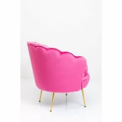 Kare Design Fauteuils Fauteuil En Velours Fuchsia Et Acier Doré -Chaise Soldes Magasin fauteuil en velours fuchsia et acier dore 3
