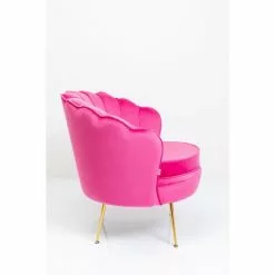 Kare Design Fauteuils Fauteuil En Velours Fuchsia Et Acier Doré -Chaise Soldes Magasin fauteuil en velours fuchsia et acier dore 4