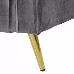 Beliani Fauteuils Fauteuil En Velours Gris -Chaise Soldes Magasin fauteuil en velours gris 11