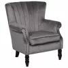 Beliani Fauteuils Fauteuil En Velours Gris