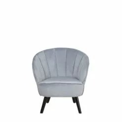 Beliani Fauteuils Fauteuil En Velours Gris Clair -Chaise Soldes Magasin fauteuil en velours gris clair 2