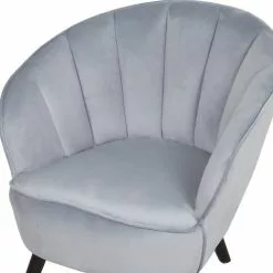 Beliani Fauteuils Fauteuil En Velours Gris Clair -Chaise Soldes Magasin fauteuil en velours gris clair 5