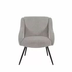 Maisons Du Monde Fauteuils Fauteuil En Velours Gris Clair Et Métal Noir