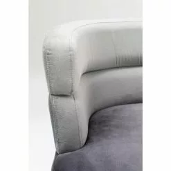 Kare Design Fauteuils Fauteuil En Velours Gris Et Acier Chromé -Chaise Soldes Magasin fauteuil en velours gris et acier chrome 3