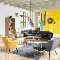 Maisons Du Monde Fauteuils Fauteuil En Velours Jaune -Chaise Soldes Magasin fauteuil en velours jaune 1000 15 0 156415 12