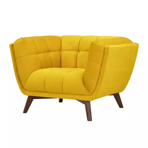 Rendez Vous Déco Fauteuils Fauteuil En Velours Jaune Pieds 2 Rendez Vous Déco Fauteuils Fauteuil En Velours Jaune Pieds – Image 2