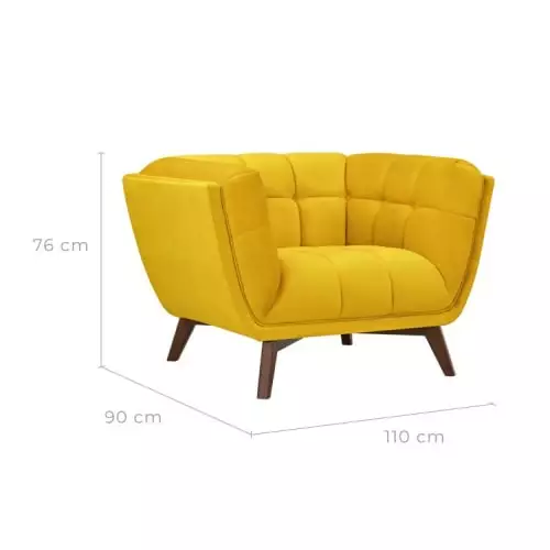 Rendez Vous Déco Fauteuils Fauteuil En Velours Jaune Pieds 3 Rendez Vous Déco Fauteuils Fauteuil En Velours Jaune Pieds – Image 3