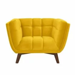Rendez Vous Déco Fauteuils Fauteuil En Velours Jaune Pieds