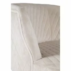 Now’s Home Fauteuils Fauteuil En Velours Matelassé écru Pieds En Métal Noir -Chaise Soldes Magasin fauteuil en velours matelasse ecru pieds en metal noir 5