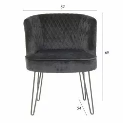 Pirouette Paris Fauteuils Fauteuil En Velours Matelassé Noir Pieds En Métal Noir -Chaise Soldes Magasin fauteuil en velours matelasse noir pieds en metal noir 5