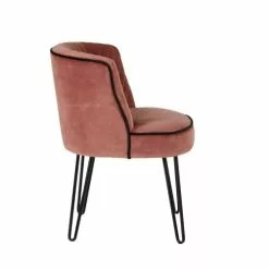 Pirouette Paris Fauteuils Fauteuil En Velours Matelassé Rose Pieds En Métal Noir -Chaise Soldes Magasin fauteuil en velours matelasse rose pieds en metal noir 5