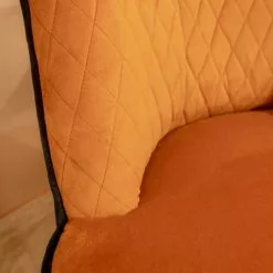 Pirouette Paris Fauteuils Fauteuil En Velours Matelassé Terracotta Pieds En Métal Noir -Chaise Soldes Magasin fauteuil en velours matelasse terracotta pieds en metal noir 2