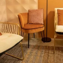 Pirouette Paris Fauteuils Fauteuil En Velours Matelassé Terracotta Pieds En Métal Noir -Chaise Soldes Magasin fauteuil en velours matelasse terracotta pieds en metal noir 4