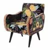 Maisons Du Monde Fauteuils Fauteuil En Velours Noir Brodé
