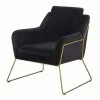 Maisons Du Monde Fauteuils Fauteuil En Velours Noir Et Coloris Laiton
