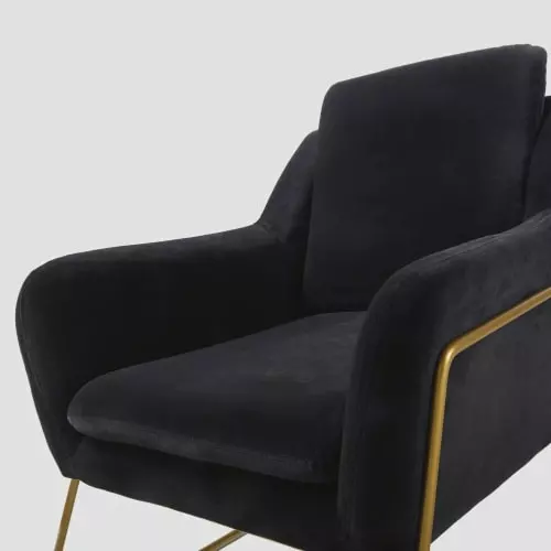 Maisons Du Monde Fauteuils Fauteuil En Velours Noir Et Coloris Laiton 4 Maisons Du Monde Fauteuils Fauteuil En Velours Noir Et Coloris Laiton – Image 4