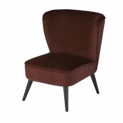 Maisons Du Monde Fauteuils Fauteuil En Velours Noir Et Marron