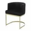 Maisons Du Monde Fauteuils Fauteuil En Velours Noir Et Métal Coloris Laiton