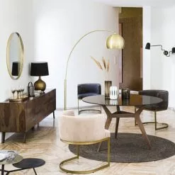 Maisons Du Monde Fauteuils Fauteuil En Velours Noir Et Métal Coloris Laiton -Chaise Soldes Magasin fauteuil en velours noir et metal coloris laiton 1000 11 13 198945 5