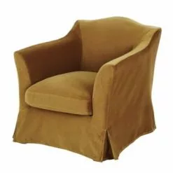 Maisons Du Monde Fauteuils Fauteuil En Velours Ocre -Chaise Soldes Magasin fauteuil en velours ocre anaelle 1000 2 30 213148 1 1