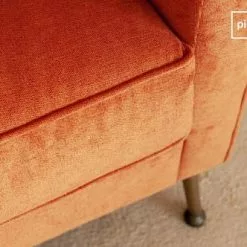 PIB Fauteuils Fauteuil En Velours Orange -Chaise Soldes Magasin fauteuil en velours orange 7