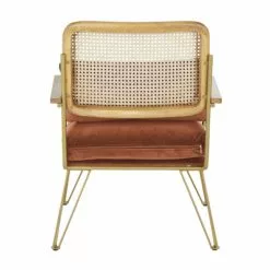 Maisons Du Monde Fauteuils Fauteuil En Velours Orange écureuil Cannage En Rotin -Chaise Soldes Magasin fauteuil en velours orange ecureuil cannage en rotin 1000 13 26 209946 3