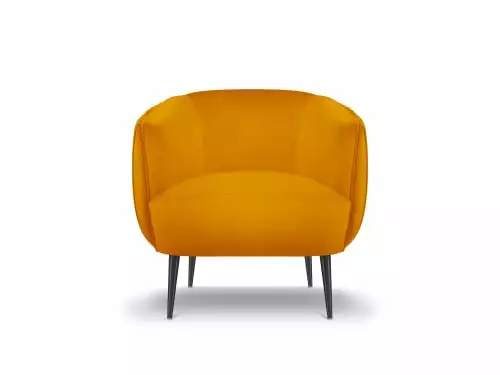 Micadoni Home Fauteuils Fauteuil En Velours Orange 1 Micadoni Home Fauteuils Fauteuil En Velours Orange