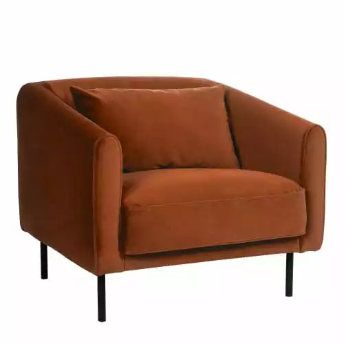 Drawer Fauteuils Fauteuil En Velours Pieds Droits En Métal Rouille 1 Drawer Fauteuils Fauteuil En Velours Pieds Droits En Métal Rouille