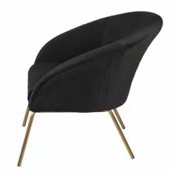 Zago Fauteuils Fauteuil En Velours Piqué Et Pieds Dorés -Chaise Soldes Magasin fauteuil en velours pique et pieds dores 4