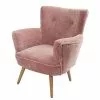 Maisons Du Monde Fauteuils Fauteuil En Velours Rose Et Pieds En Chêne