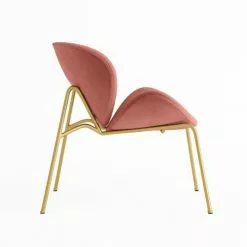 Potiron Paris Fauteuils Fauteuil En Velours Rose Vintage -Chaise Soldes Magasin fauteuil en velours rose vintage 4