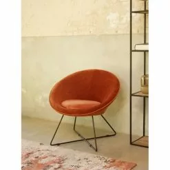 Pomax Fauteuils Fauteuil En Velours Rouille -Chaise Soldes Magasin fauteuil en velours rouille 2