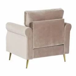 Beliani Fauteuils Fauteuil En Velours Taupe -Chaise Soldes Magasin fauteuil en velours taupe 3