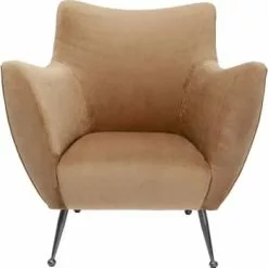 Kare Design Fauteuils Fauteuil En Velours Vert Et Acier Doré -Chaise Soldes Magasin fauteuil en velours taupe et acier