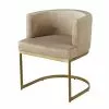 Maisons Du Monde Fauteuils Fauteuil En Velours Taupe Pieds En Métal Coloris Laiton