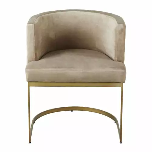 Maisons Du Monde Fauteuils Fauteuil En Velours Taupe Pieds En Métal Coloris Laiton 2 Maisons Du Monde Fauteuils Fauteuil En Velours Taupe Pieds En Métal Coloris Laiton – Image 2