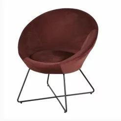 Maisons Du Monde Fauteuils Fauteuil En Velours Terracotta Et Pieds En Métal Noir