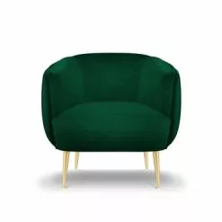 Micadoni Home Fauteuils Fauteuil En Velours Vert Bouteille