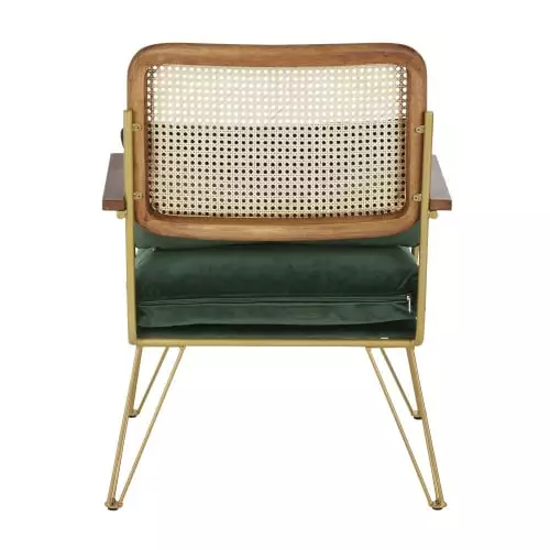Maisons Du Monde Fauteuils Fauteuil En Velours Vert Cannage En Rotin 3 Maisons Du Monde Fauteuils Fauteuil En Velours Vert Cannage En Rotin – Image 3