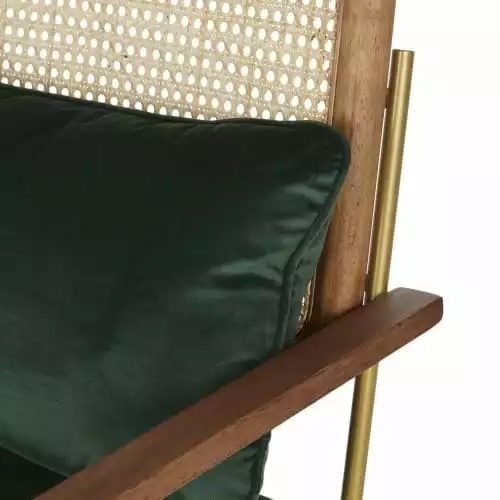 Maisons Du Monde Fauteuils Fauteuil En Velours Vert Cannage En Rotin 4 Maisons Du Monde Fauteuils Fauteuil En Velours Vert Cannage En Rotin – Image 4