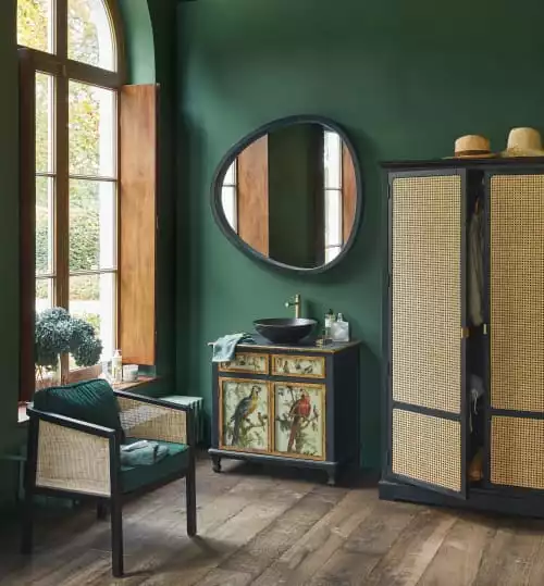 Maisons Du Monde Fauteuils Fauteuil En Velours Vert Cannage En Rotin Et Bois De Bouleau Noir 5 Maisons Du Monde Fauteuils Fauteuil En Velours Vert Cannage En Rotin Et Bois De Bouleau Noir – Image 5